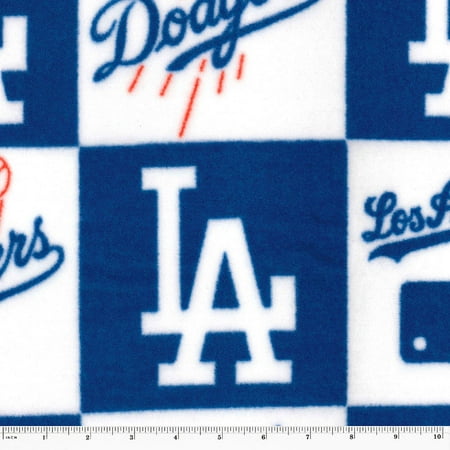 MLB Los Angeles Dodgers 58 100% Polyester Fleece Sports Logo Fabric By the Yard Blue and White MLB Los Angeles Dodgers 58 100% Polyester Fleece Sports Logo Fabric By the Yard Blue and White