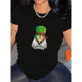 thumbnail image 1 of St. Patrick's Day Creative Eagle Graphic Print Short Sleeve Tees, Trendy Casual Tops For Daily LifeFCamisetas de verano para mujer, manga corta, cuello redondo, casual, lindo, con gráficos, camisetas, 1 of 7