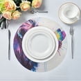 thumbnail image 2 of Round Plate Mat 15.4x15.4 Inchesx4 Placemat Table Mat Kitchen Mat Coffee Mat Fabric Thick, Strong Wear-Resistant, Heat Resistance Lion and Butterfly, 2 of 7