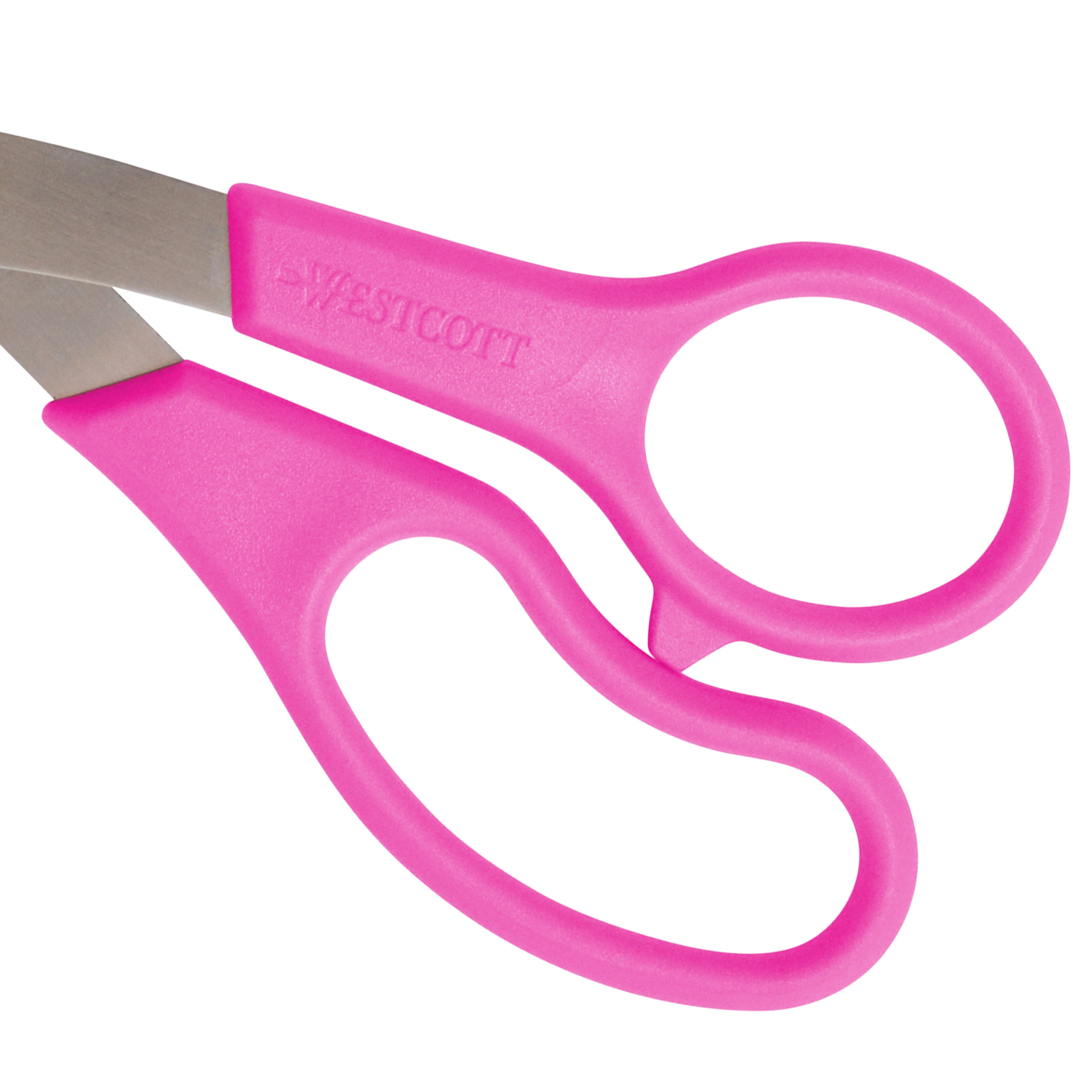 All Purpose Pink Ribbon Scissors, 8 inch Long, 3.5 inch Cut Length, Pink Straight Handle | Bundle of 2 Each