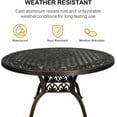 thumbnail image 4 of 48" Round Patio Table for 6 Person Cast Aluminum Bistro Table with Umbrella Hole,Metal Patio Table Outdoor Bistro Dining Table for Garden,Bronze, 4 of 14