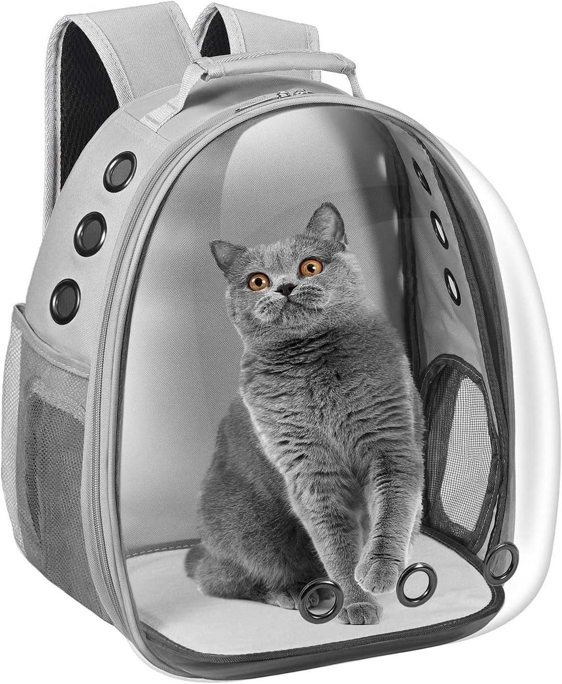 Cat Carrier Backpack, Pet Carrier Backpack Front Pack for Small Medium Cat Puppy Dog Carrier Backpack Bag Space Capsule, Pet Carrier for Travel Hiking Walking Camping (Black)