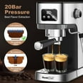 thumbnail image 2 of Geek Chef Espresso Machine 20-Bar, 2-Cup Stainless Steel Finish Espresso Maker, 2 of 7
