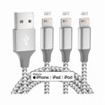 thumbnail image 1 of HAYAN [Apple MFi Certified] iPhone Charger Fast Charging 3-Pack 3FT Lightning Cable Nylon Braided iPhone Charger Cord Compatible with iPhone 14 13 12 11 Pro Max XR XS X 8 7 6 Plus SE iPad and More 3FT, 1 of 1