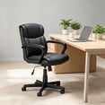 thumbnail image 1 of Silla de escritorio de oficina con reposabrazos, altura e inclinación ajustable, giro de 360 grados, capacidad de 124 kg, Color Negro, 1 of 7