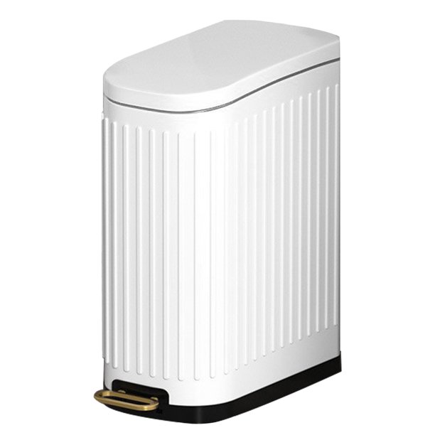 Trash Can with Lid 2.6 gal, Small Stainless Steel Step Garbage Can with Inner Wastebasket for