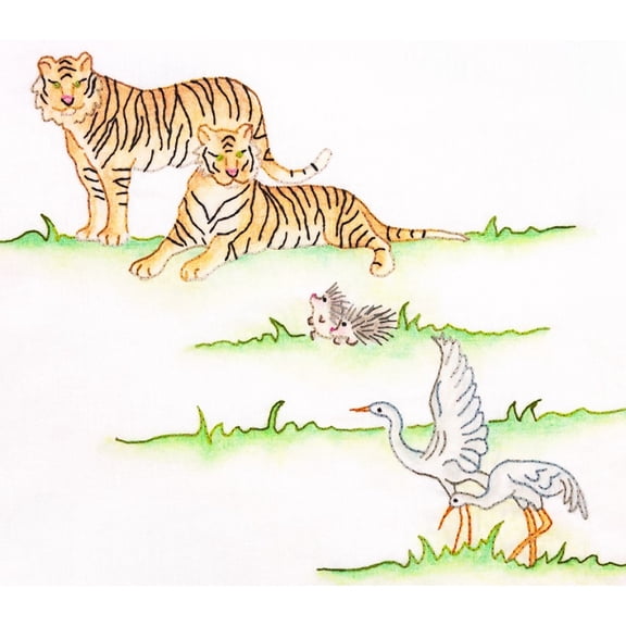 Noah's Journey #8 Tigers & Cranes Pattern by Crabapple Hill Studio