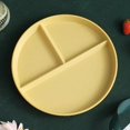 thumbnail image 1 of Divided Dish In 3 Diet Reusable Round Dinner Plate Kitchen Dinnerware Portion Plates Adults 3 Compartments Plates Balanced Meals Yellow, 1 of 6