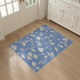 thumbnail image 3 of ODIKA 3'x5' Blue Periwinkle Botanical Elegance Washable Accent Rug Vintage Floral Pattern with Accents Pet Friendly, Non-Shedding Mat for Bedside, Nursery Room, 3 of 7