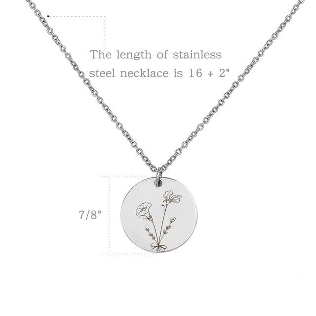 Combined Birth Flower Bouquet Necklace - Birth Flower Bouquet Necklace Personalized - Birth Flower Necklace for Mom - Birth Flower Jewelry