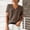 Coffee, variant on LEKODE Women Pullover Top, V‑Neck Short Sleeve Ribbed Cuff Knit Sweater for Office Going Out Daily, Casual Coffee M