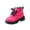 Hot Pink, variant on Non Slip Shoes, Kid's Boots, Kid's Winter Boots, Walking Shoes, Boys Girls Combat Boots Patent Leather Outdoor Chunky Ankle Hiking Boots Sneaker High Top Casual Lace Up Shoes, Yellow US-13C/EU-29