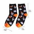 thumbnail image 3 of Unisex Ghost Skeleton Pumpkin Halloween Crew Socks, Soft Stretchy Breathable Mid‑Calf Socks, Novelty Printed Socks For Cosplay And Daily Wear,One Size, 3 of 7