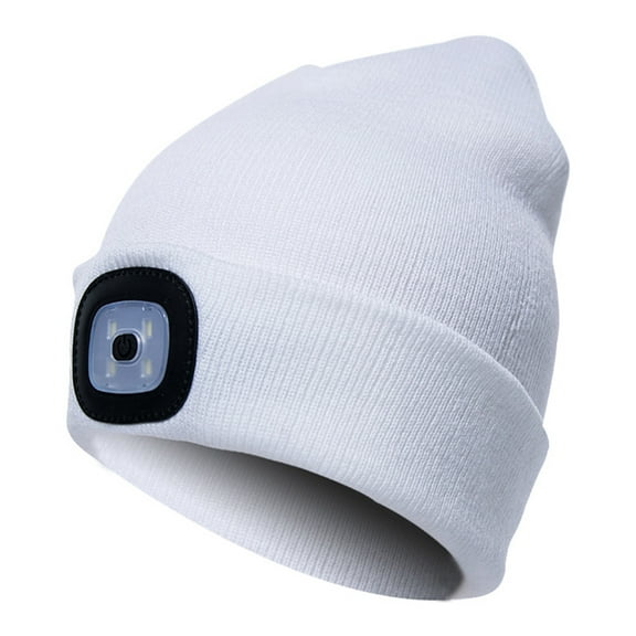 Yoone Unisex Outdoor Cycling Hiking LED Light Knitted Hat Winter Elastic Beanie Cap