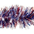 thumbnail image 5 of Northlight 12' x 4" Unlit Red/Blue Wide Cut Patriotic Tinsel Christmas Garland, 5 of 6