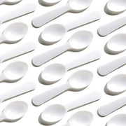 Avant Grub 3" White Mini Plastic Tasting Spoons for Ice Cream or Gelato, 200 Pack