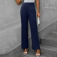thumbnail image 5 of WTOBBY Women's Autumn Ready Straight Leg Dress Pants in Nine Point Harlan Style for Business Casual Office Wear, Weekend Events and Seasonally Appropriate Smart Style,Navy XL, 5 of 5