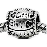 Daddy's Little Girl European Bead Compatible for Most European Snake Chain Bracelet