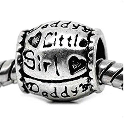 Daddy's Little Girl European Bead Compatible for Most European Snake Chain Bracelet