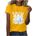 thumbnail image 5 of QUNYINEY Easter Shirts for Women Crew Neck Casual Pullover Short Sleeve Tops Loose Summer Tops for Women, 5 of 5