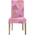 thumbnail image 2 of RYLABLUE Colorful Ice Cream Fun Cartoon Drawing Stretch Chair Cover Protector Seat Slipcover for Dining Room Hotel Wedding Party Set of 6, 2 of 5
