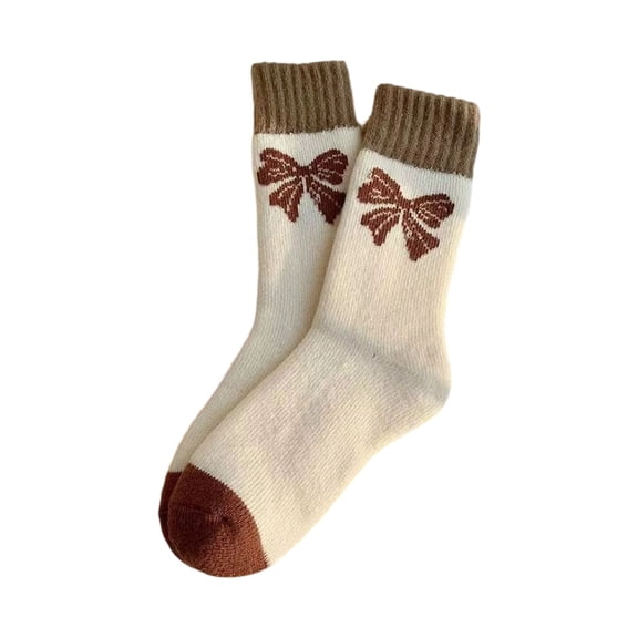 Cmfcve Mid-Calf Socks for Women Color Block Casual Socks