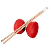 Triple Bearing Diabolo Set Chinese Yoyo with Coloured Diablolo Sticks (red)