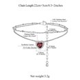 thumbnail image 6 of FindChic January Birthstone Anklets for Women Layered Beaded Ankle Bracelets Stainless Steel Heart Foot Chain Summer Jewelry Birthday Mothers Day Gifts Her Mom Wife Adults Ideas, 6 of 9