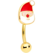 Body Candy 16G PVD Steel Eyebrow Jewelry Cartilage Tragus Daith Conch Rook Santa Claus Eyebrow Ring 5/16”