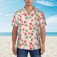 thumbnail image 4 of Lsque Strawberry And Flowers pattern Hawaiian Shirt for Men, Unisex Summer Beach Casual Short Sleeve Button Down Shirts-Small, 4 of 9