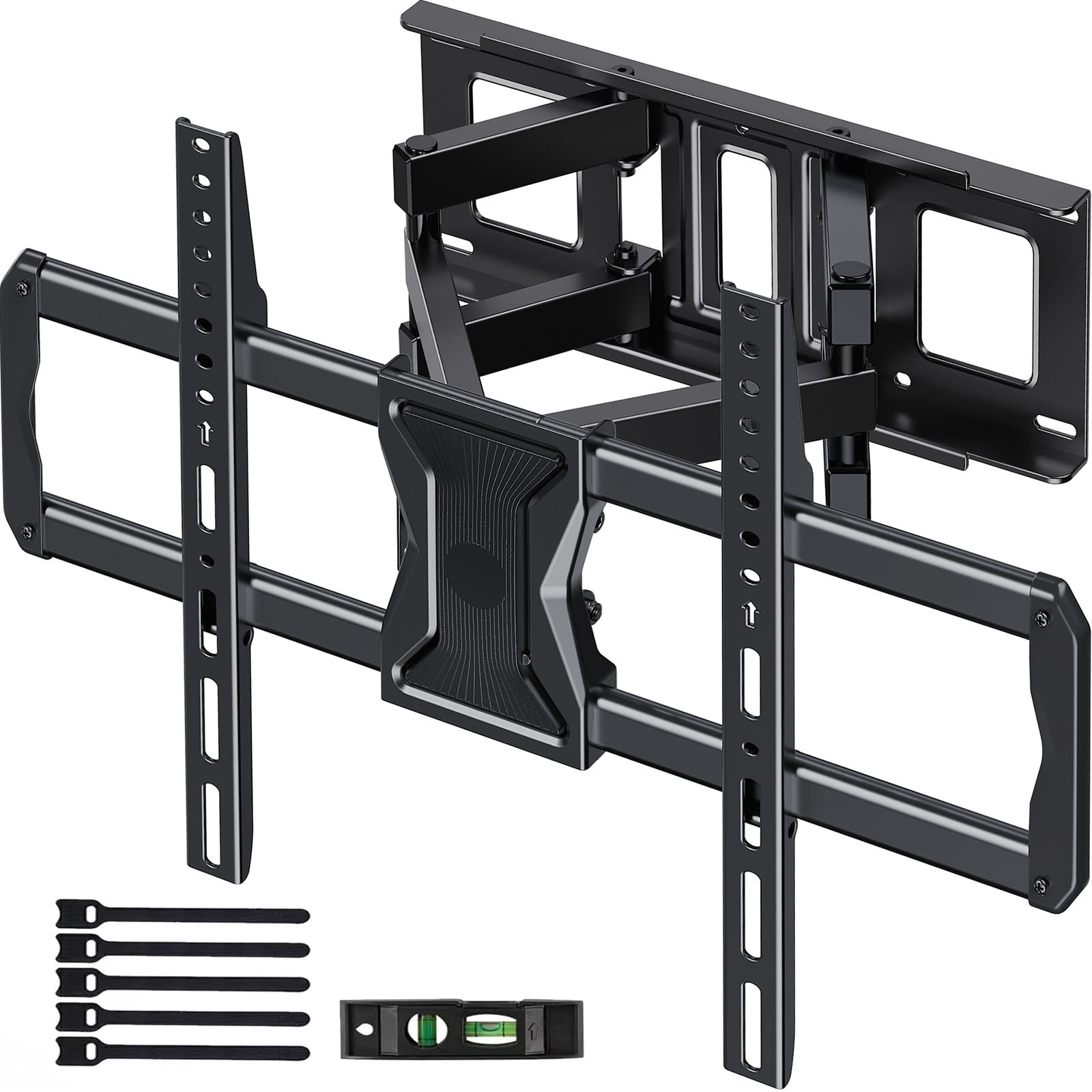 MountFTV Full Motion TV Wall Mount for 37-84" TVs, Max 600x400mm, Fits 16" Wood Studs, Holds up to 110lbs, TV Mount Bracket with Dual Articulating Arms, Swivel, Tilt Extension