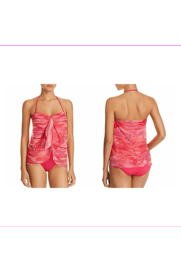 Womens Flyaway Bandeau One-Piece Swimsuit Coral 8