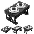 thumbnail image 1 of Kimpets Dogs Double Bowls Stand 3 Adjustable Height Pet Slow Feeding Dish Bowl Medium Big Dog Elevated Food Water Feeders Table ShopWise Round, 1 of 8