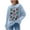 Light Blue, variant on Karight Ugly Christmas Sweaters for Women Ball Print Knitted Long Sleeve Tops Crew Neck Holiday Cute Funny Pullovers
