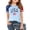 #A02-Blue, variant on Girls 4th Of July T-Shirts 10-12 Red White Blue Bow Print Patriotic Shirts Raglan Short Sleeve Crewneck Shirts Memorial Independent Day Tees