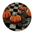 thumbnail image 2 of JEUXUS  Thanksgiving Tablecloth Black and White Checkered Pumpkin Tablecloth Fall Round Tablecloth Washable Reused Table Cover for Holiday Party Dining Kitchen Table Decor, 2 of 7