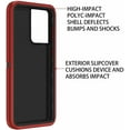 thumbnail image 4 of Supershield Defender Case for Samsung Galaxy S22 Ultra 5G, Galaxy S22 Ultra 5G Phone Case Heavy Duty Shockproof Dustproof 3 in 1 Rugged Protective Bumper Cover - Red, 4 of 5