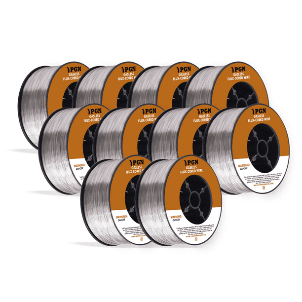 (10 Spools) PGN Flux Core MIG Wire E71TGS 0.030 Inch, 2 Pound Spool Gasless Mild Steel