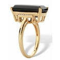 thumbnail image 2 of PalmBeach Jewelry Emerald-Cut Smoky Quartz Yellow Citrine or Black Onyx and White Topaz Cocktail Ring 11.64 TCW 18k Gold-Plated Sterling Silver, 2 of 5