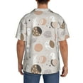 thumbnail image 3 of Uemuo Rabbit In Space Pattern Cotton Linen Short Sleeve Shirts,Casual Lightweight Button Down Shirts,Vacation Beach Summer Tops-Large, 3 of 7