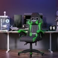 thumbnail image 3 of Bigzzia Gaming Chair Office Chair, Adjustable Headrest and Lumbar Support, Green, 3 of 8