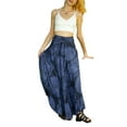 thumbnail image 5 of Gzhioc Women Casual Bohemian Long Skirt, Elastic High Waist Big Hem Tie-up Skirt for Beach/ Seaside/ Vacation, 5 of 9