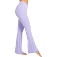 thumbnail image 4 of Womens Flare Leggings with Tummy Control Crossover Waist and Wide Leg, 4 of 14