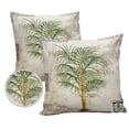 thumbnail image 2 of Outdoor Throw Pillow Cover Palm Tree Tropical Plant Stone Flower Waterproof Cushion Covers 2 Pack Vintage Burlap Cotton Pillow Cases Home Decoration for Patio Garden Couch Sofa, 2 of 7