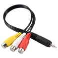 thumbnail image 2 of 2.5mm Mini AV Male to 3RCA Female M/F Audio Video Cable Stereo Jack Adapter Cord, 2 of 5