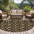 thumbnail image 4 of Round Rugs 7Ft, Brown Christmas Round Area Rug Washable Indoor Throw Carpet, Xmas Tree Elk Christmas Large Non Slip Circle Rug for Dining Room Playroom Home Decor Aesthetic, 4 of 8