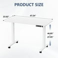 thumbnail image 3 of Furmax 47" Height Adjustable Standing Desk with Locking Wheels Ergonomic Stand up Desk with Memory Preset,White, 3 of 7