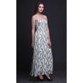 thumbnail image 6 of Bimba Laurel Leaves Print Summer Holiday Maxi Tube Smocked Dress-Small, 6 of 7