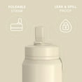 thumbnail image 2 of Hydrapeak 26oz Sport Insulated Water Bottle with Straw or Chug Lid, Leak & Spill Proof, Keeps Drinks Cold for 24 Hours, Hot for 12 Hours, Premium Stainless Steel Water Bottles (26oz, Modern Cream), 2 of 9