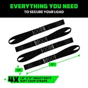 Rhino USA - 1.6 x 17 Soft Loop Tie-Down Straps (4-Pack) - 10,427lbs Max Break Strength (2 H, 9oz)